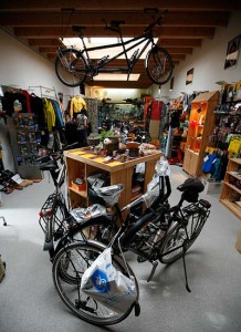 Inside the vakantiefietser shop in Amsterdam