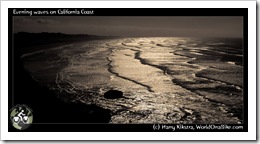 Evening waves on California Coast