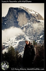 Ivana in Yosemite with Half Dome