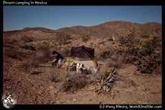 Desert camping in Mexico