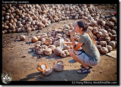 Ivana eating coconuts