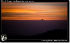 Pico de Orizaba from Paso de Cortes at sunrise