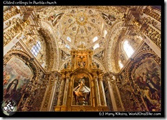 Gilded ceilings in Puebla church