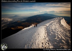 Climbers descending Pico de Orizaba's summit