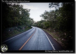 The Libre road from Merida to Cancun