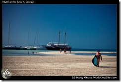 Mutti at the beach, Cancun