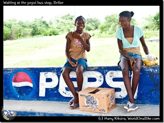 Waiting at the pepsi bus stop, Belize