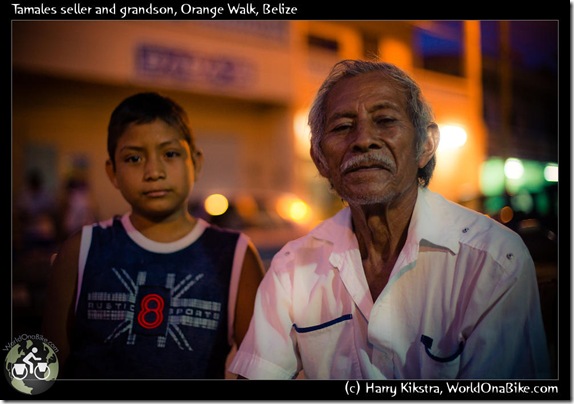 Tamales seller and grandson, Orange Walk, Belize