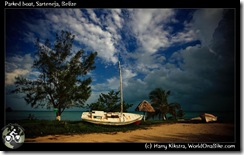 Parked boat, Sarteneja, Belize