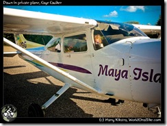 Dawn in private plane, Caye Caulker